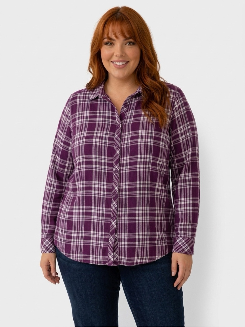 Indigo Purple Plaid Button-Down Shirt
